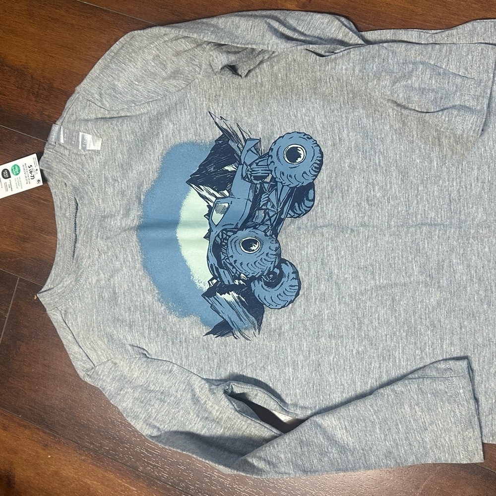 OshKosh B'gosh Gray Long Sleeve with Blue Monster Truck